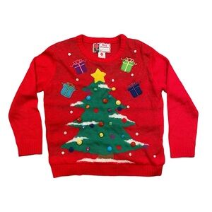 Light Up Christmas Tree Presents Sweater Size S M